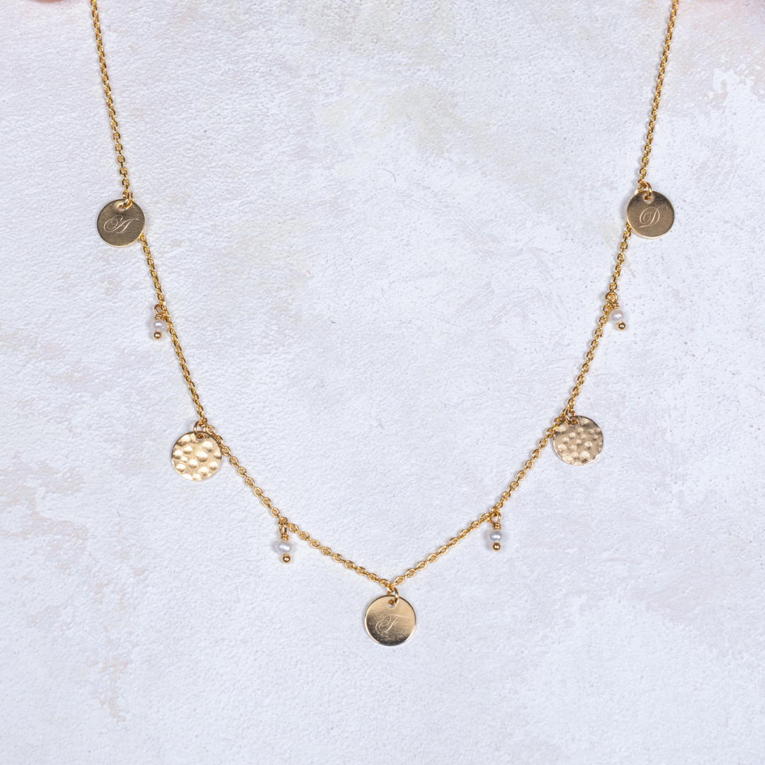Célia Necklace - Hammered - Personalized