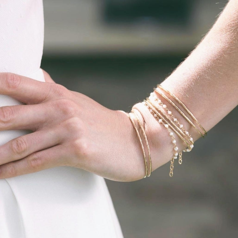 bracelet ophélia plaqué or serti de perles d'eau douce