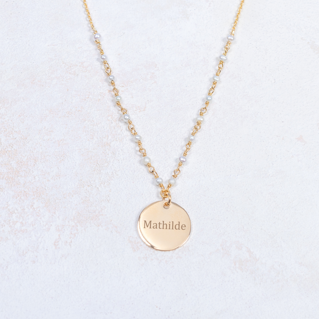 Collier Capucine- Blanc - Personnalisable