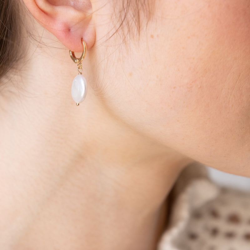 Boucle oreille plaque or karl grand modele unite