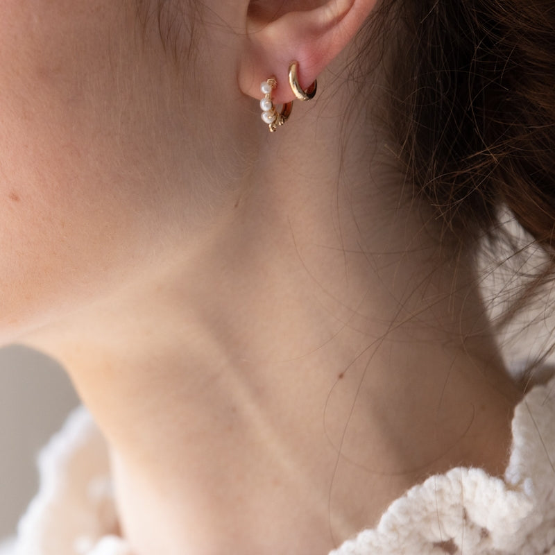 Boucle oreille plaque or zoe blanc glace unite