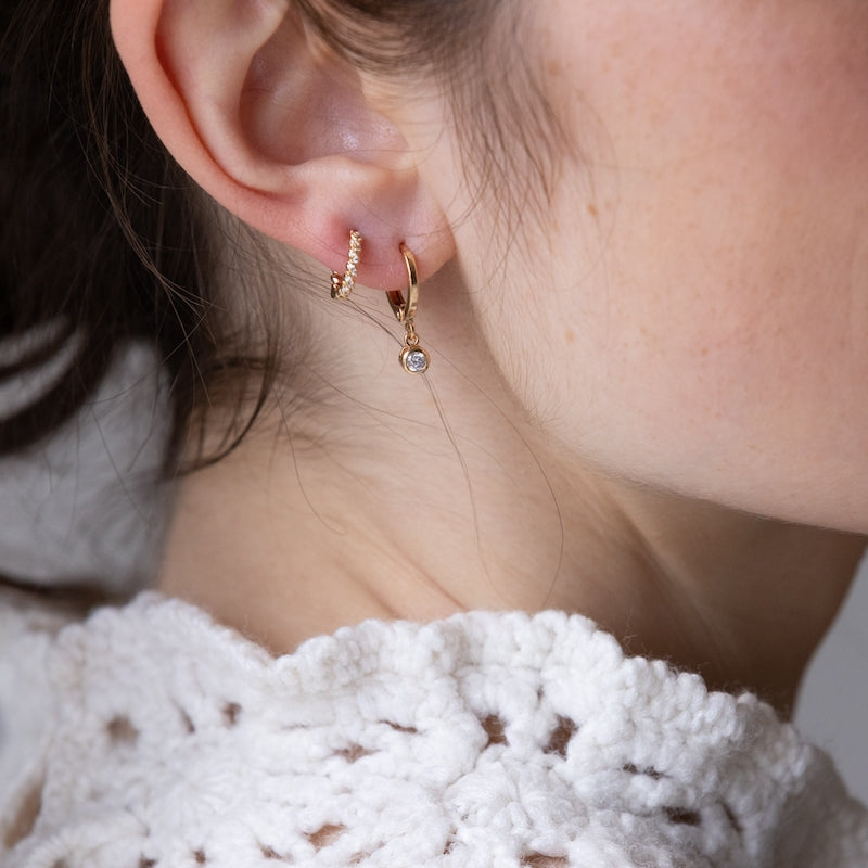 Boucle oreille plaque or constant unite