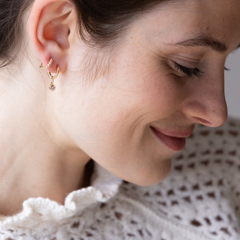 Boucle oreille plaque or constant unite