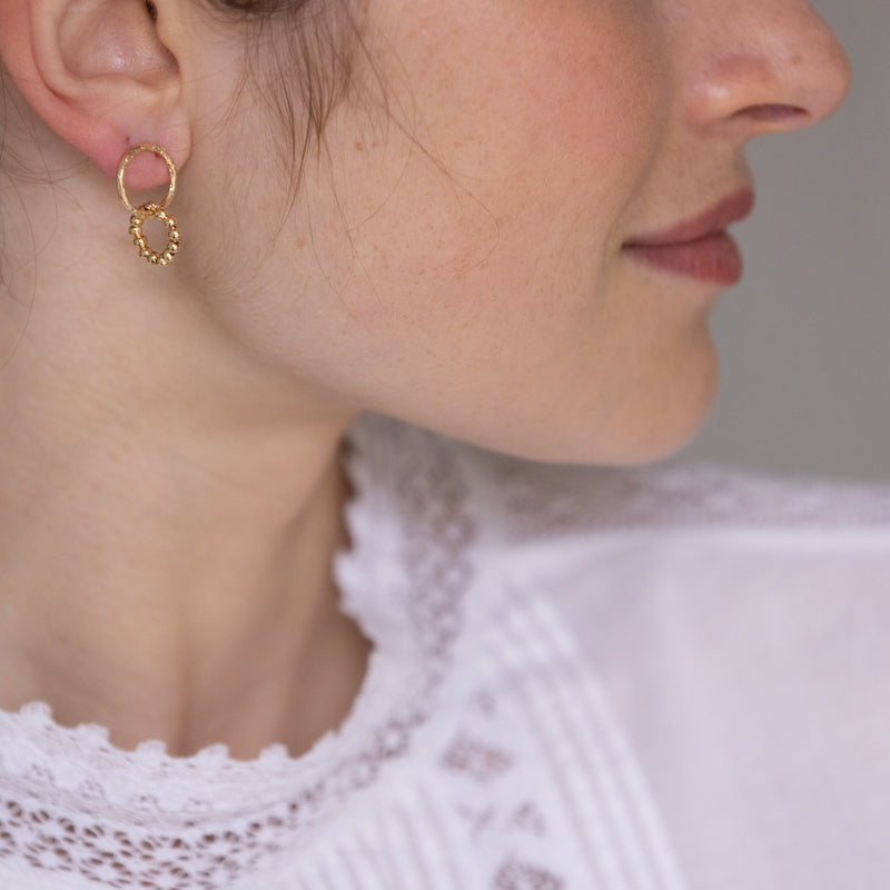 Boucle oreille plaque or niscia