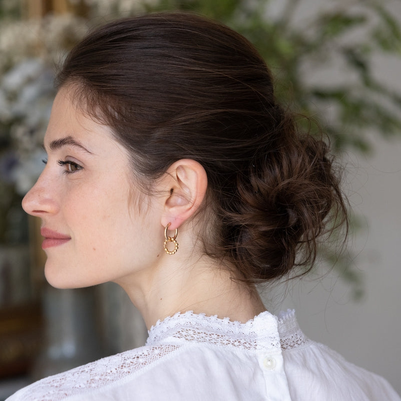 Boucle oreille plaque or thais