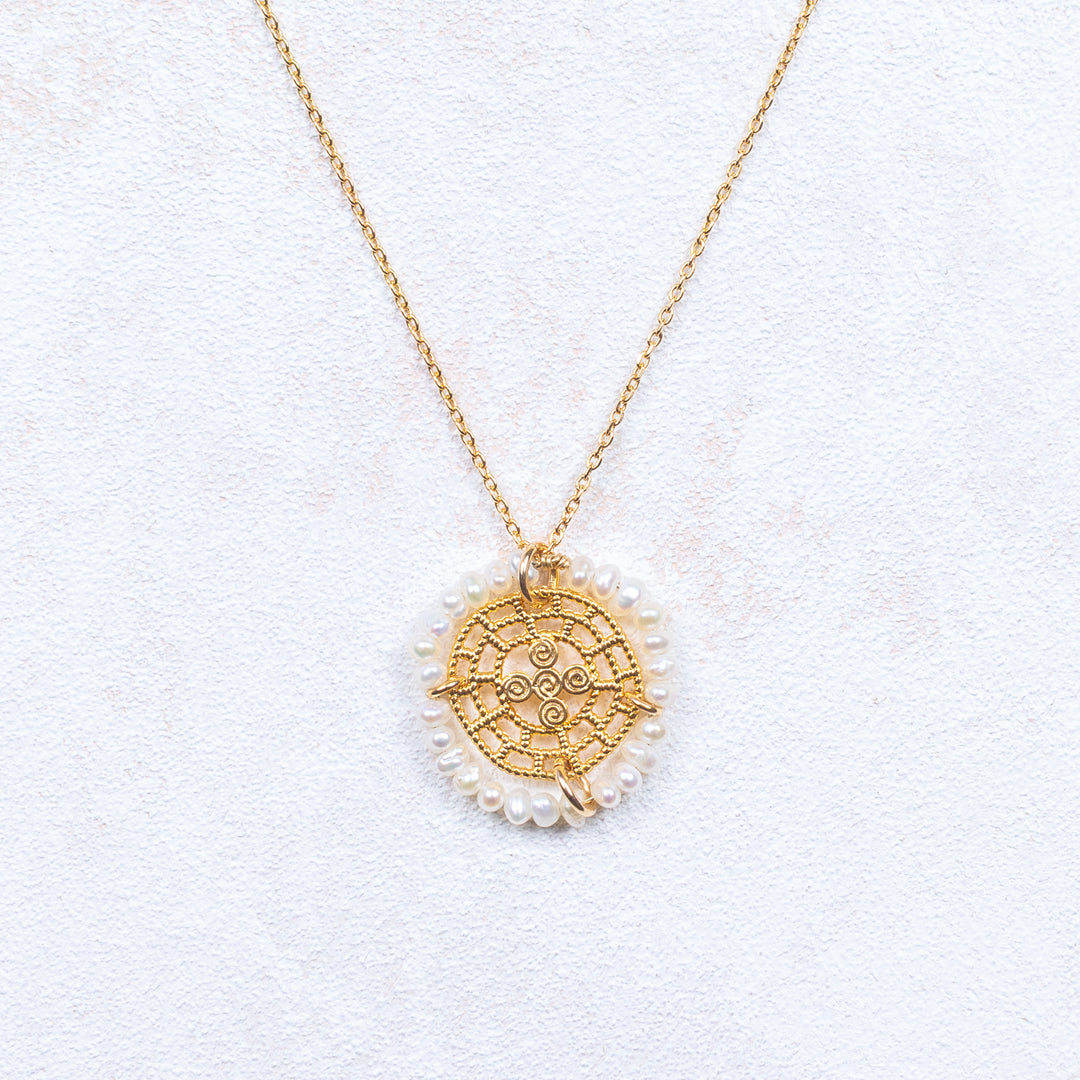 Collier Ambre - Blanc