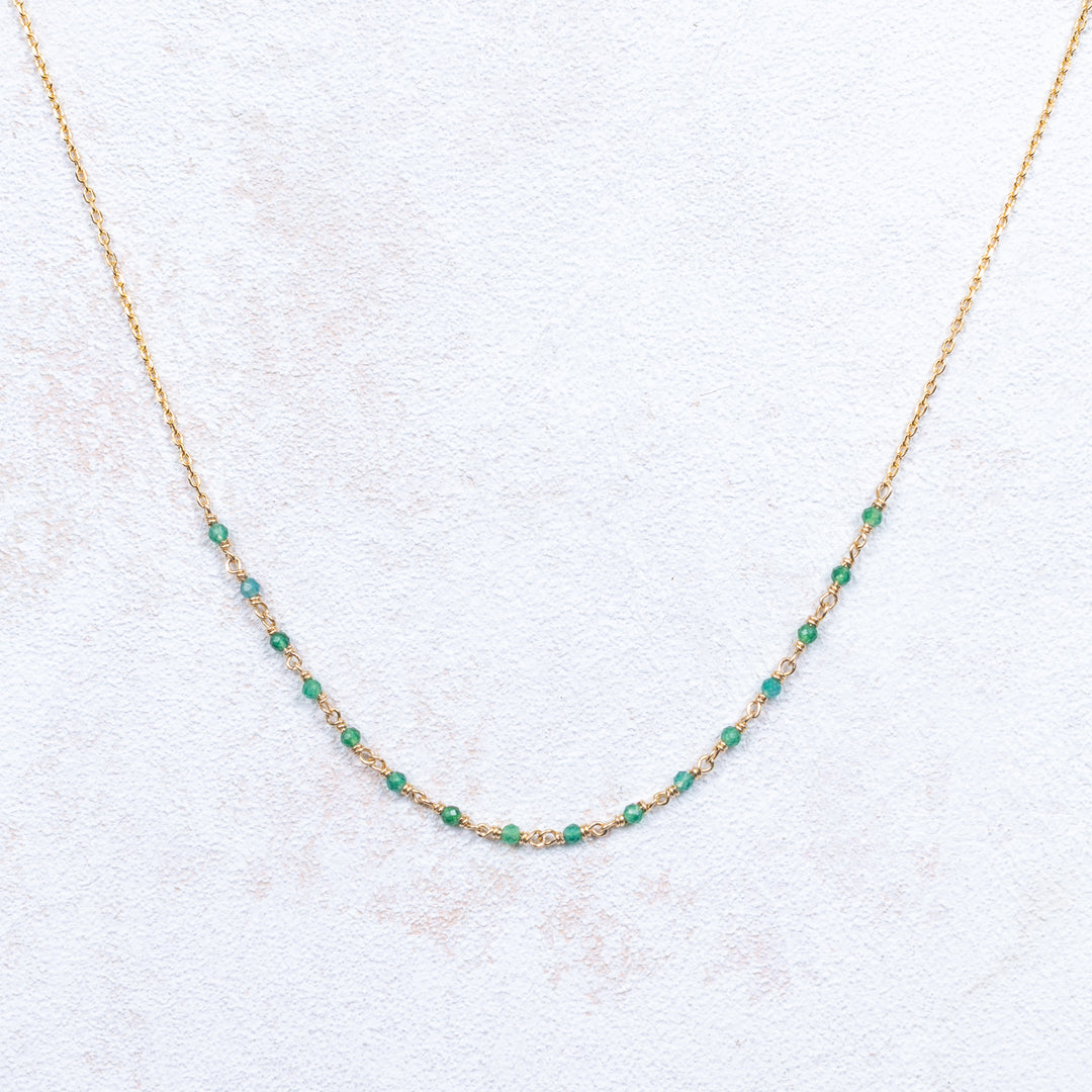 Freja Necklace - Green - 45/50 cm
