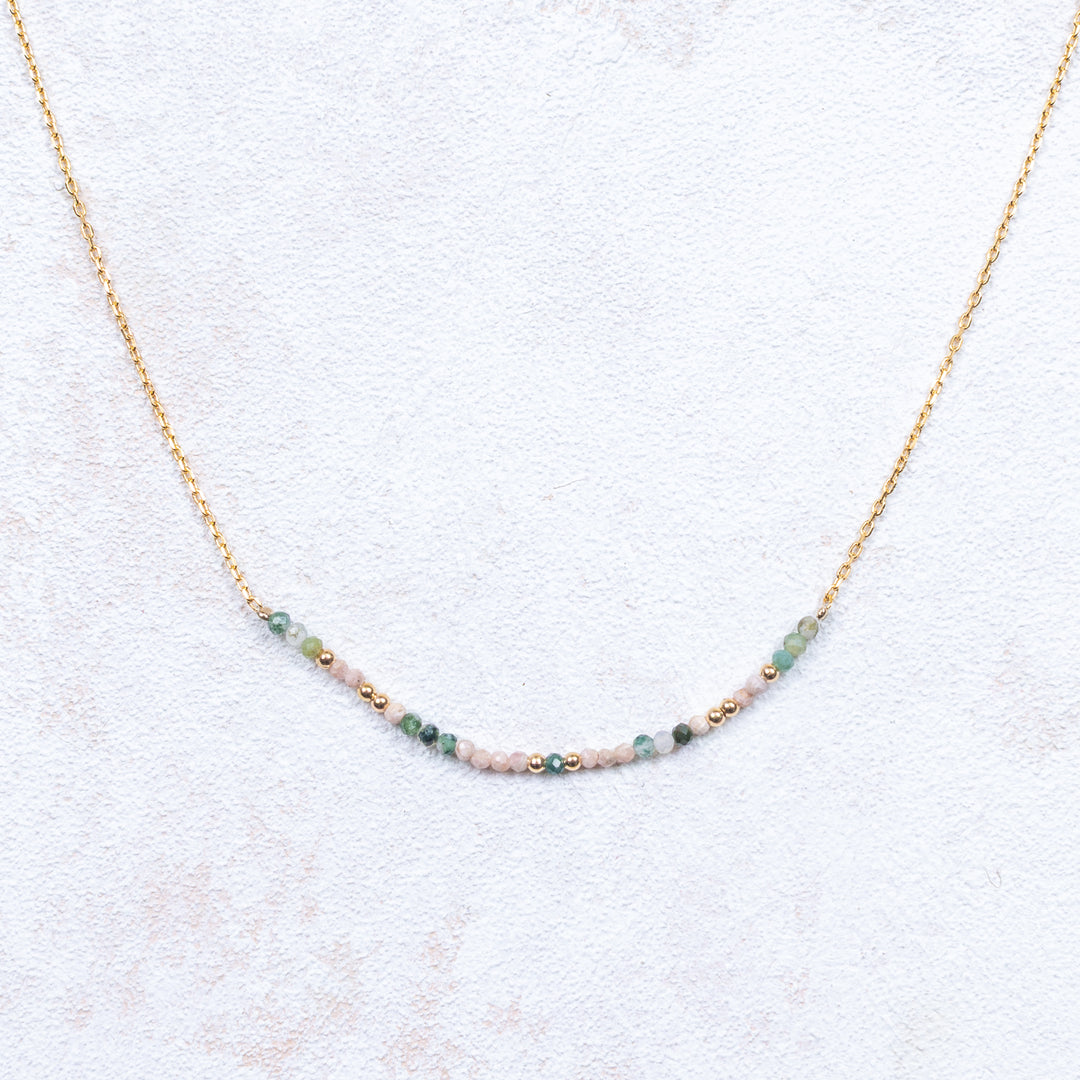 Collier Clémentine - Vert - Vieux Rose