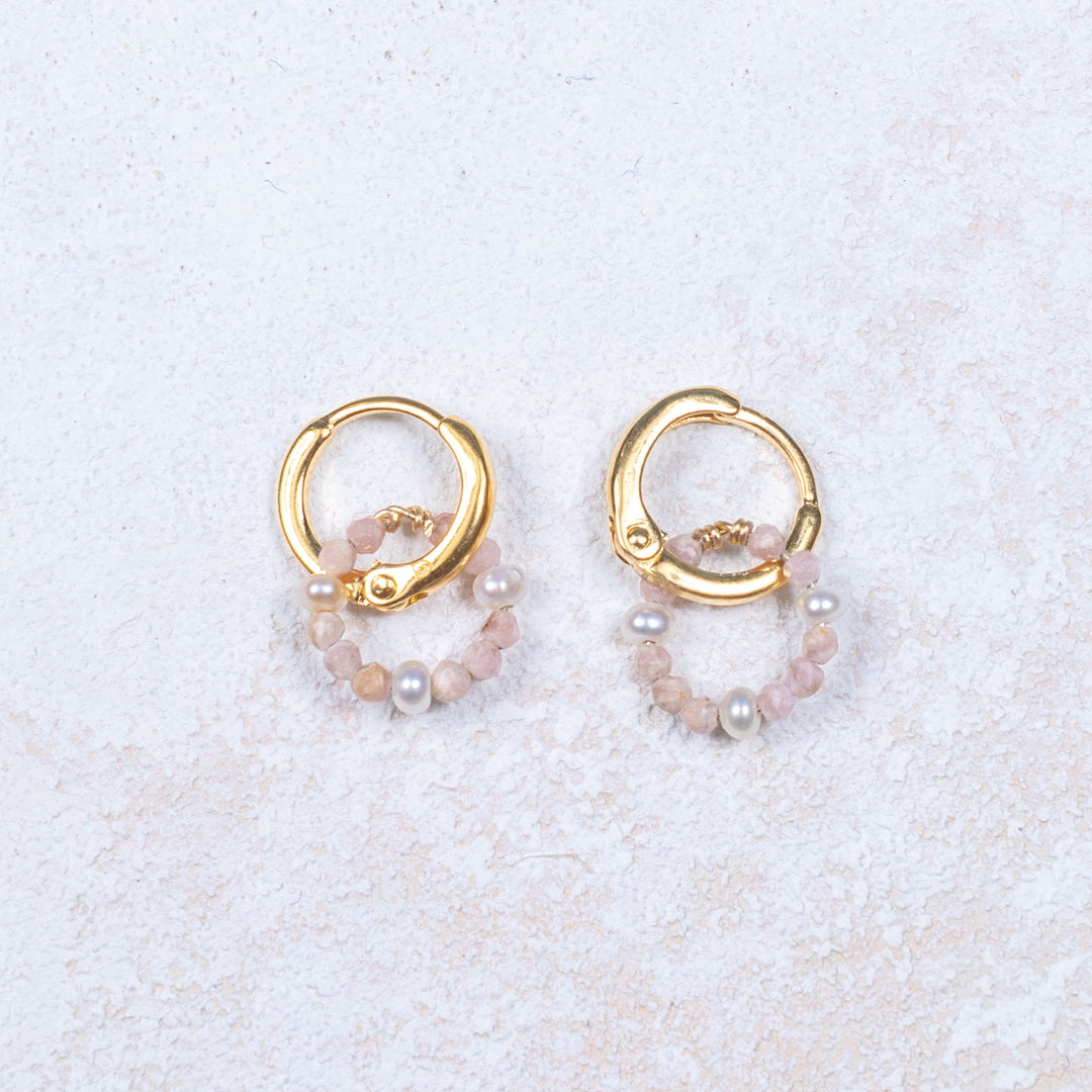 Boucles d'oreilles Primerose - Vieux Rose