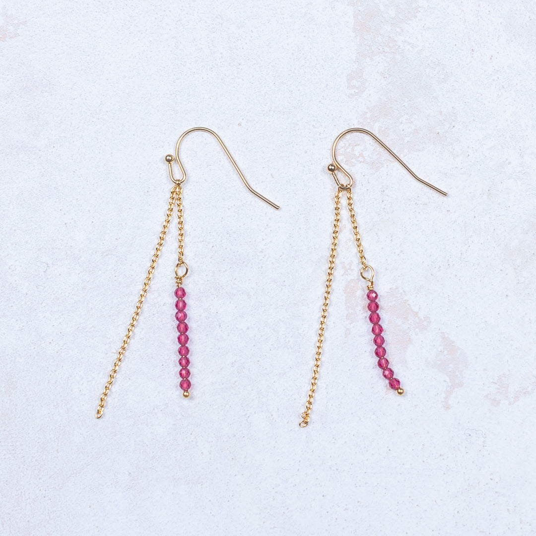 Boucles d'oreilles Antoine - Rouge Grenat
