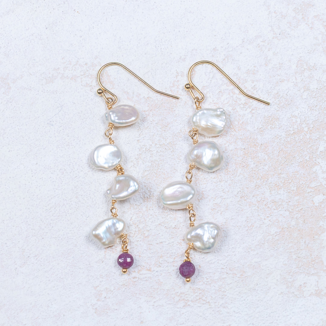 Boucles d'oreilles Coralie - Rouge grenat