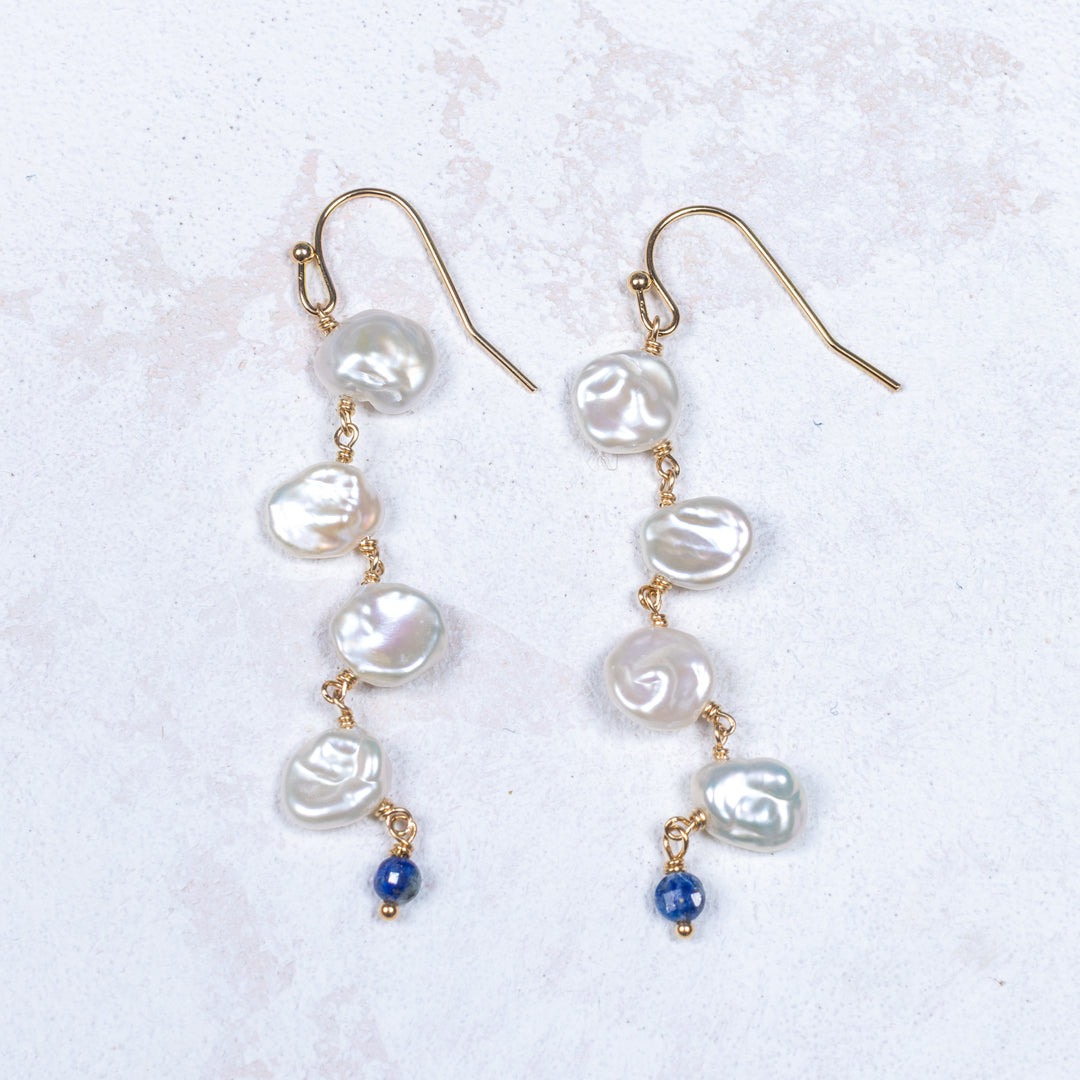 Boucles d'oreilles Coralie - Bleu Azur