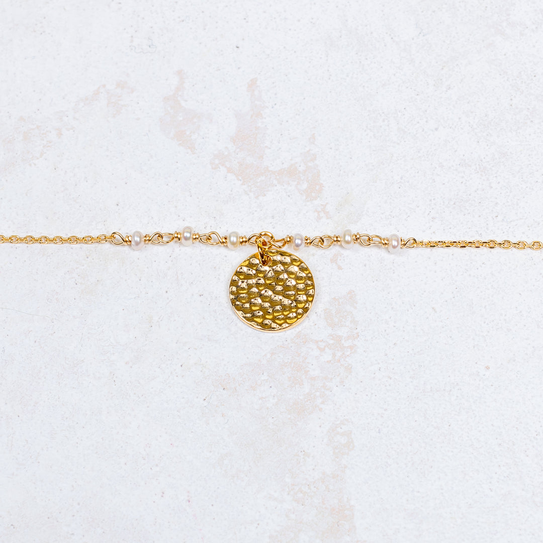 Capucine Bracelet - Hammered - White - Personalized