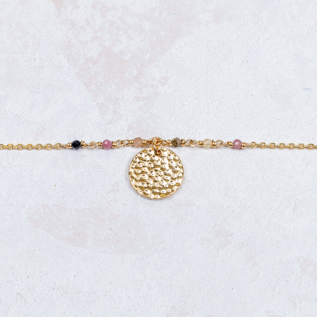 Bracelet Capucine - Martelé - Tourmaline - Personnalisable