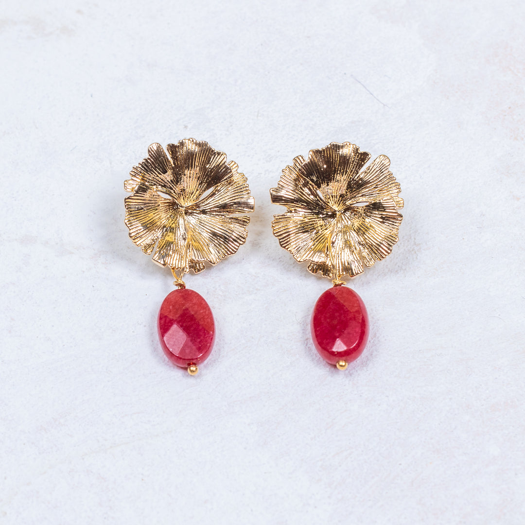 Boucles d'oreilles Magalie - Grenat