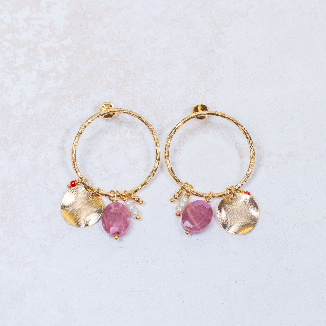 Boucles d'oreilles Manon - Grenat