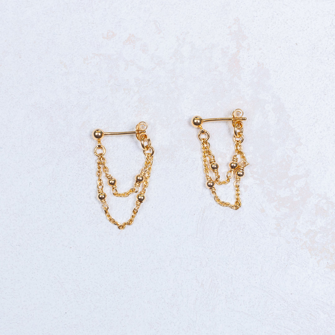Boucles d'oreilles Cécilia double - Plaqué Or