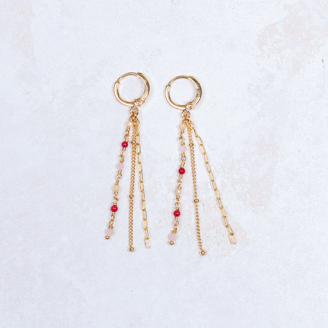 Boucles d'oreilles Hermine - Grenat