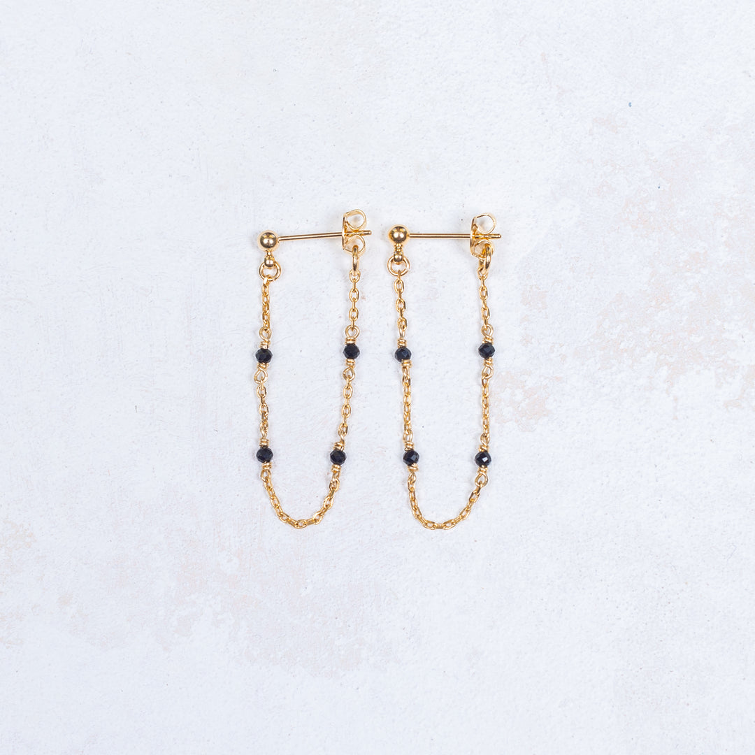 Boucles d'oreilles Cécilia longues - Noir