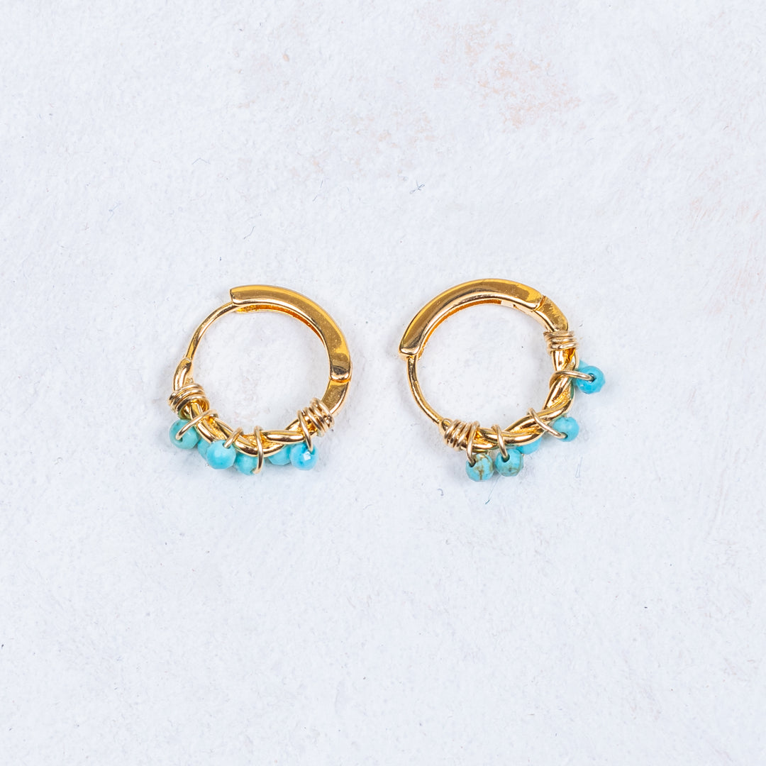 Boucles d'oreilles Zoé - Grand Modèle - Turquoise