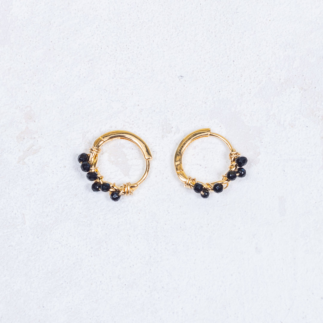 Boucles d'oreilles Zoé - Grand Modèle - Noir