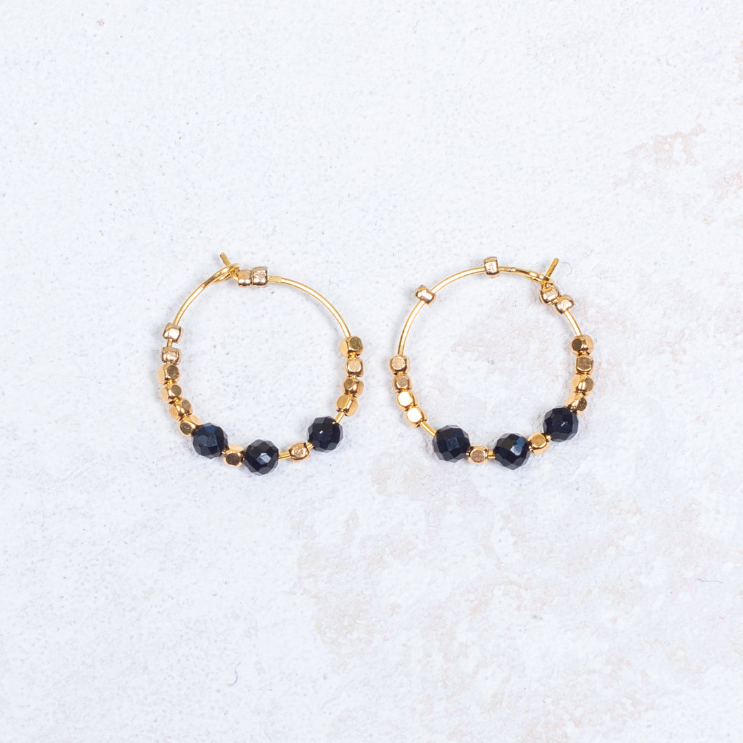 Boucles d'oreilles Mélodie - Noir