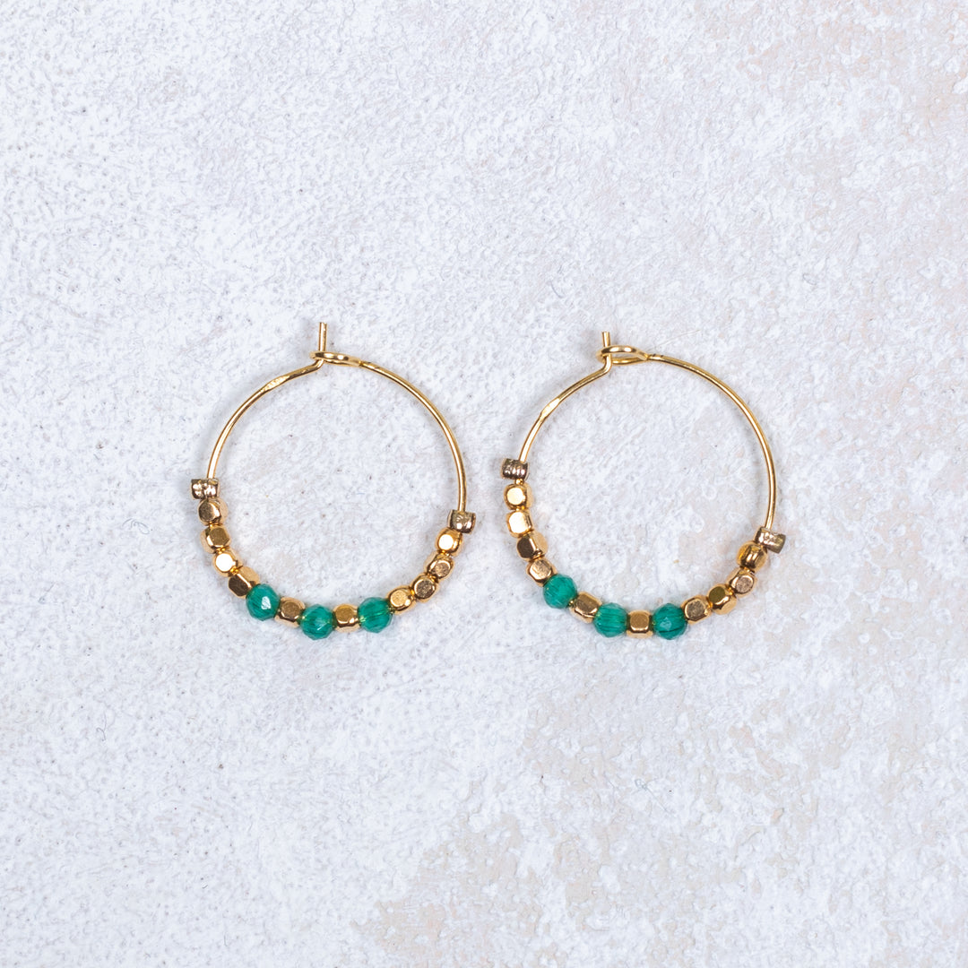 Boucles d'oreilles Mélodie - Vert Aventurine
