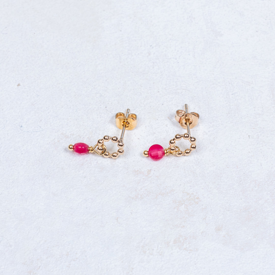 Boucles d'oreilles Rose - Framboise