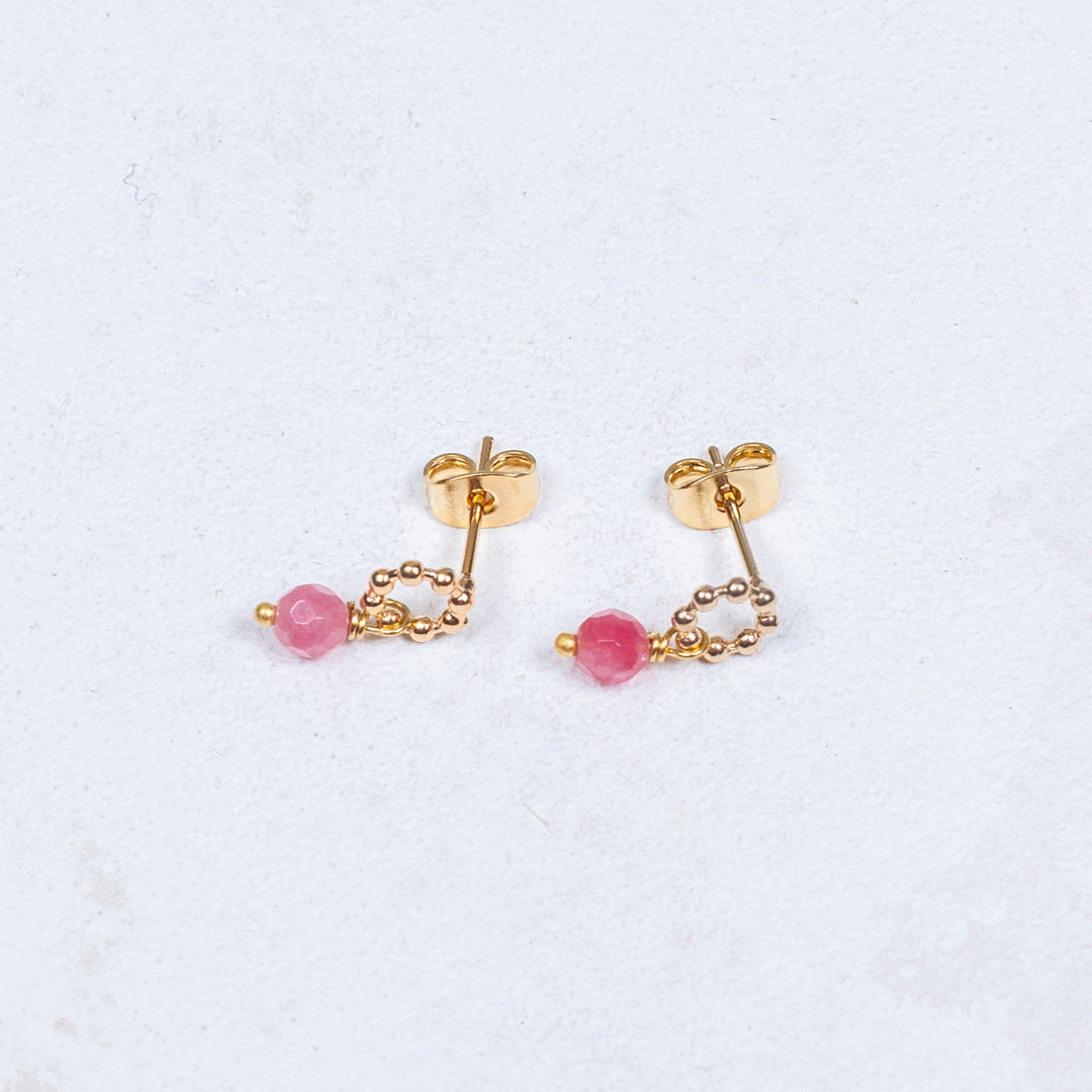 Boucles d'oreilles Rose - Poudré