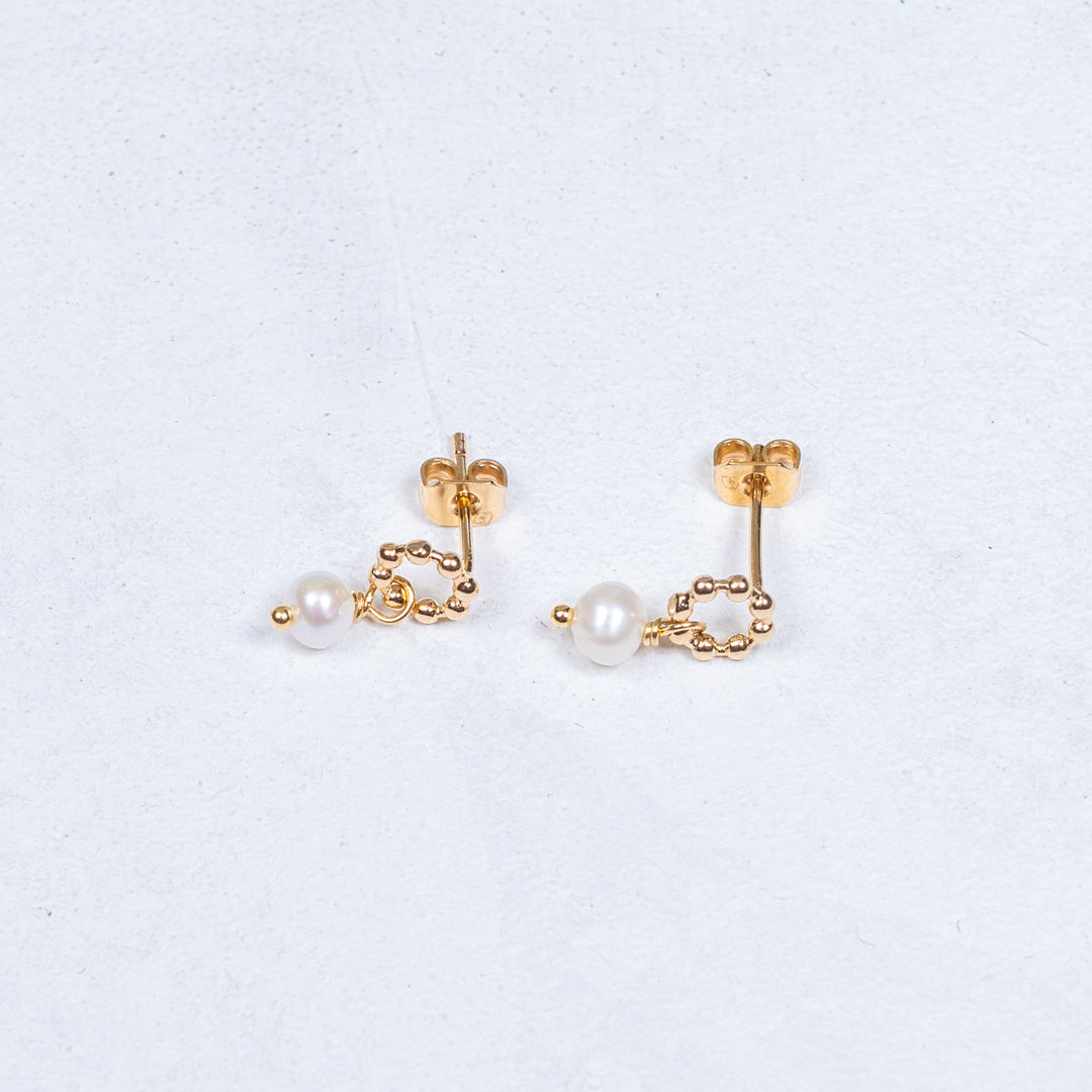 Boucles d'oreilles Rose - Blanc