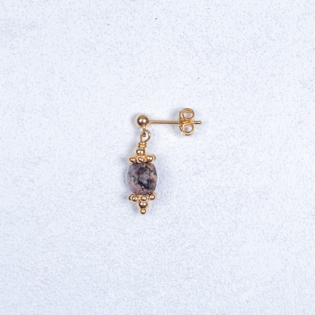 Boucle d'oreille Noalie - Rhodonite - À l'unité