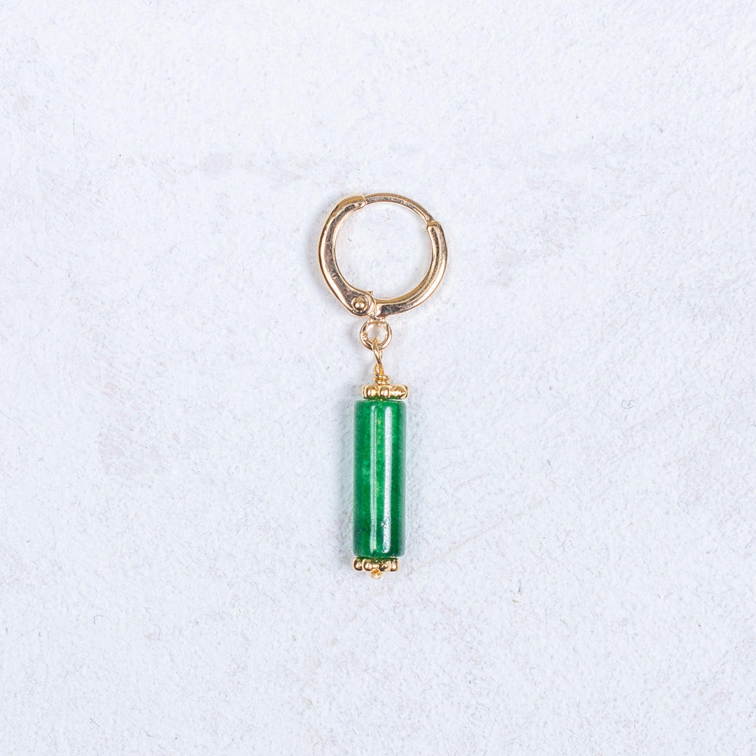 Boucle d'oreille Elyn  - Vert Aventurine - À l'unité