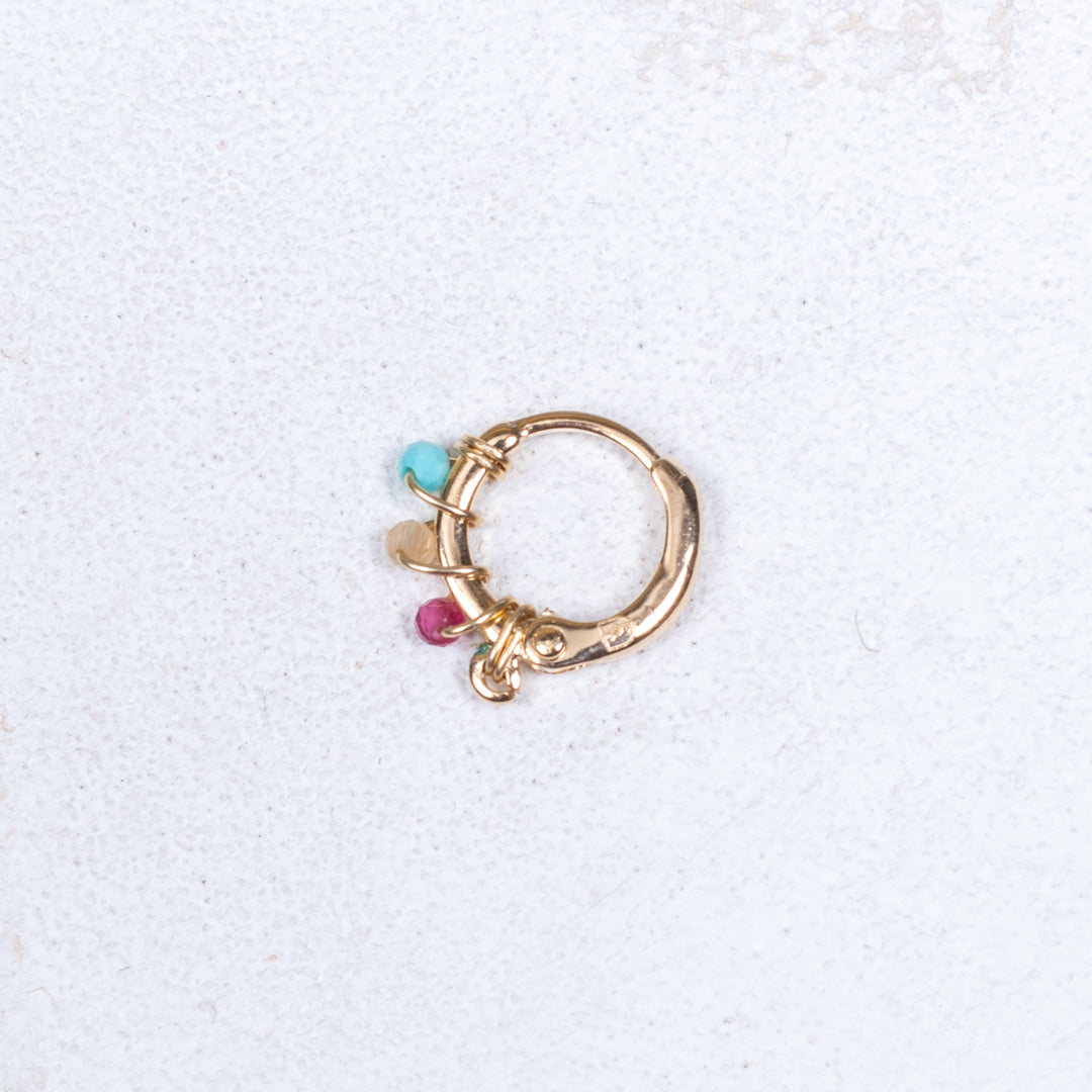 Boucle d'oreille Zoé - Turquoise - Rouille - À l'unité