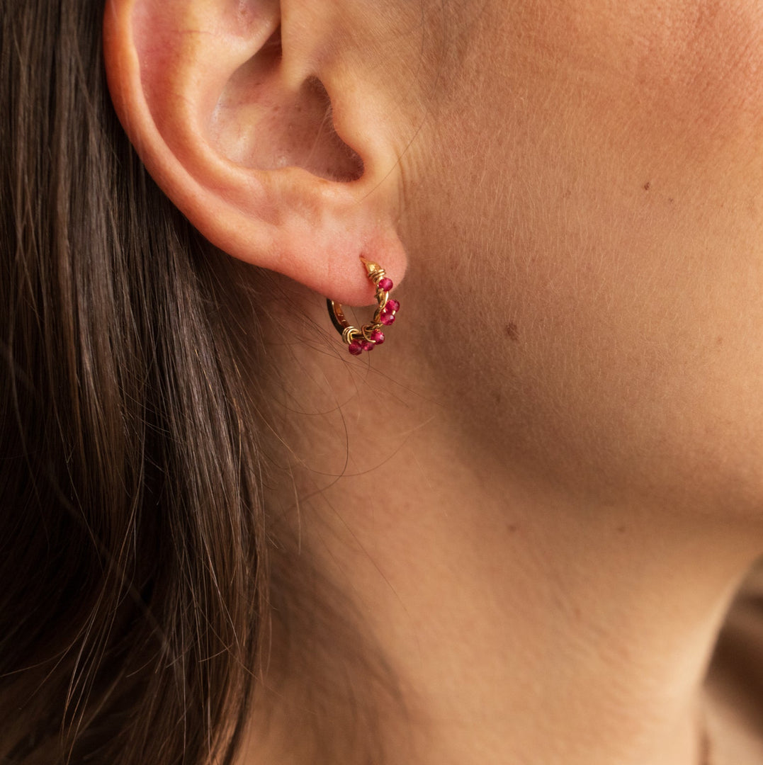 Boucles d'oreilles Zoé - Grand Modèle - Grenat