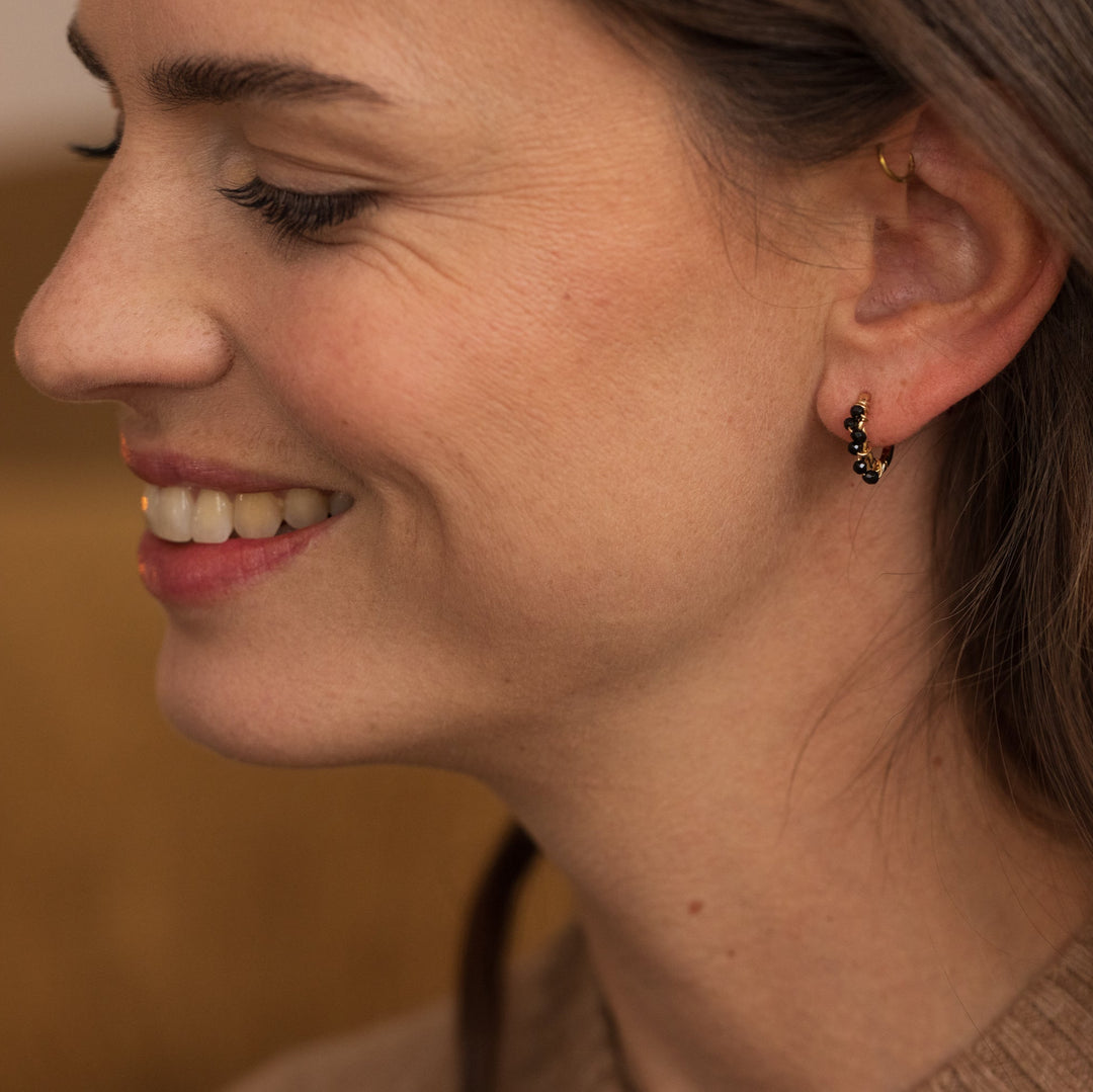 Boucles d'oreilles Zoé - Grand Modèle - Noir