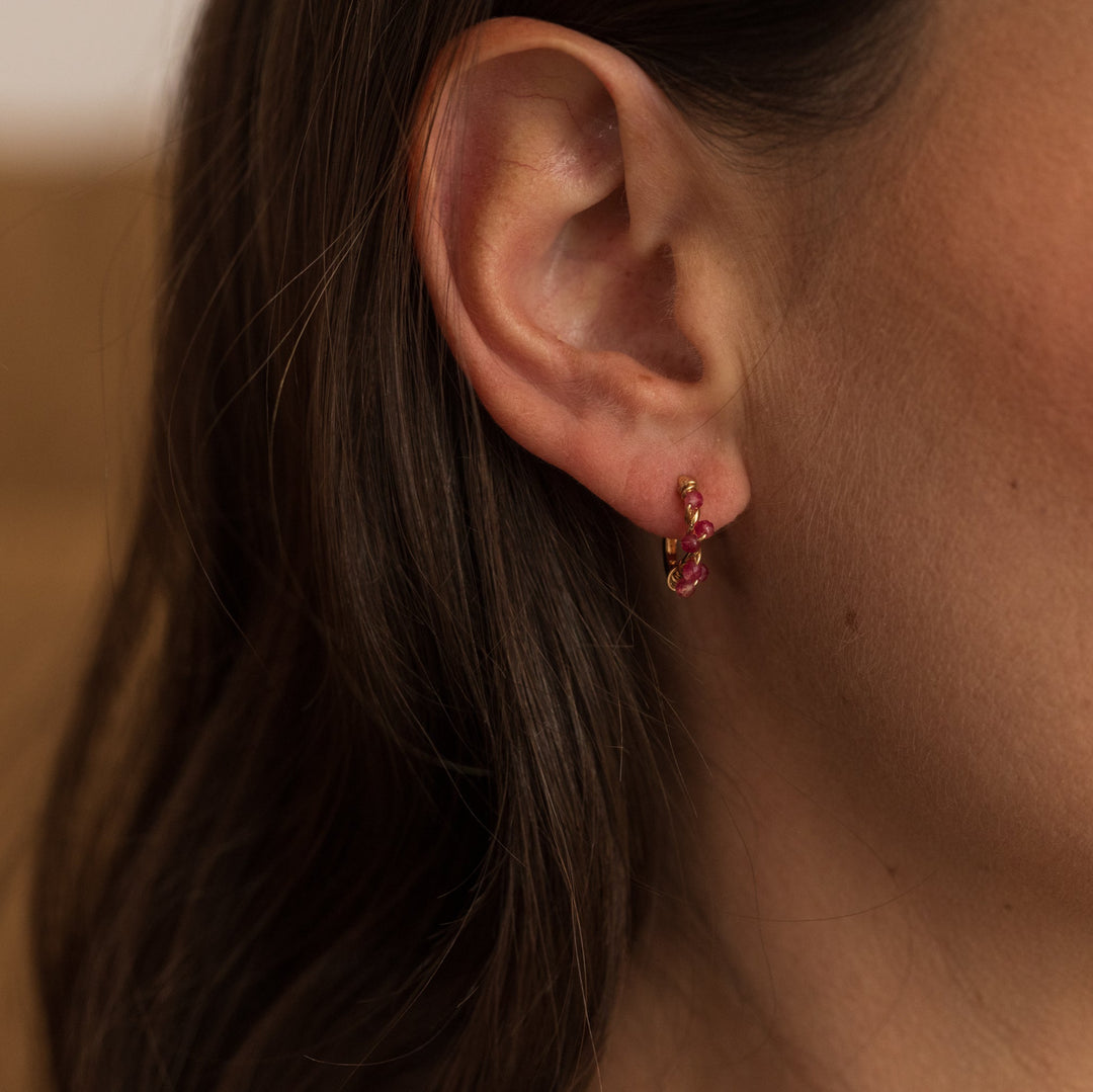Boucles d'oreilles Zoé - Grand Modèle - Rose