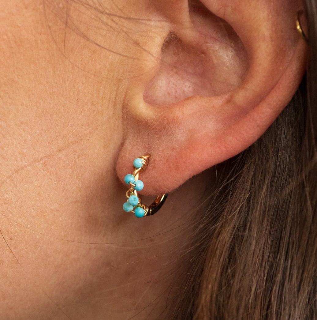 Boucles d'oreilles Zoé - Grand Modèle - Turquoise