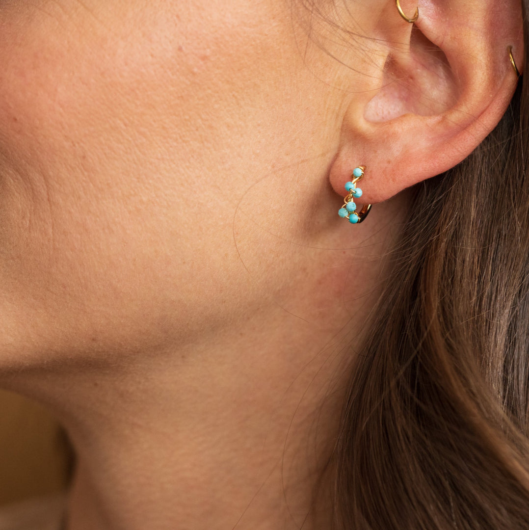 Boucles d'oreilles Zoé - Grand Modèle - Turquoise