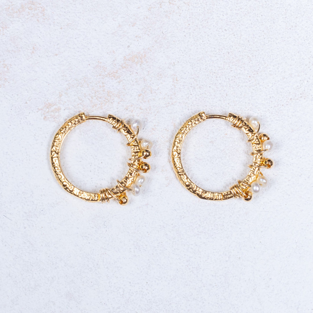 Boucles d'oreilles Marina - Blanc - Or