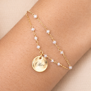 Bracelet Capucine - Martelé - Blanc - Personnalisable