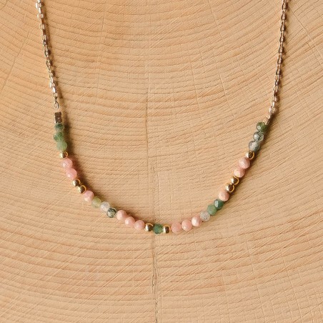 Collier Clémentine - Vert - Vieux Rose