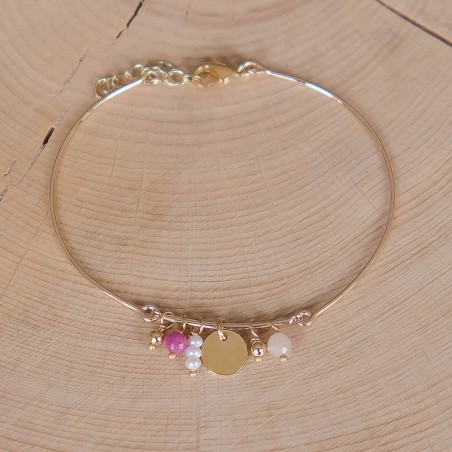 Eden Bangle - Garnet - Old Pink