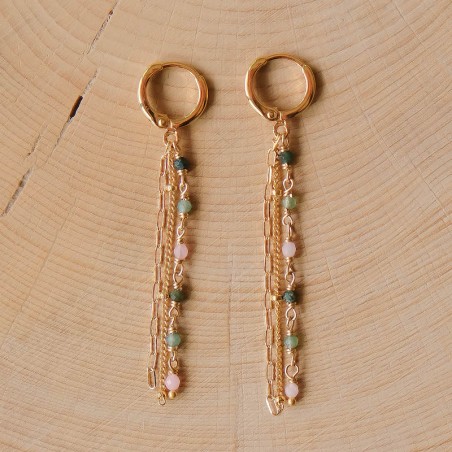 Boucles d'oreilles Hermine - Vert