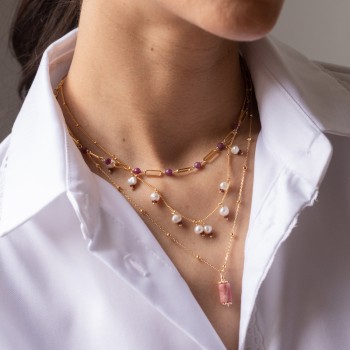 Prune Necklace - Old Pink
