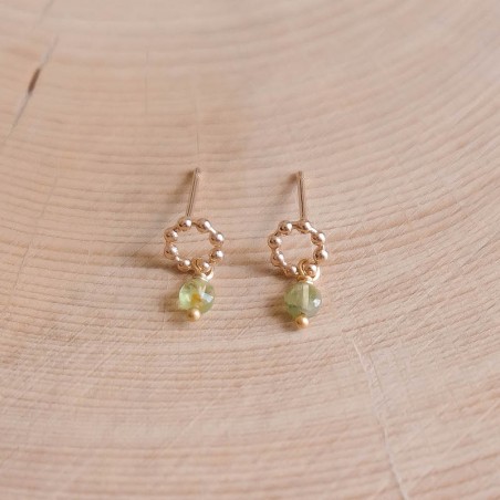 Rose Earrings - Olive