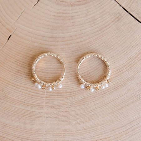 Marina Earrings - White - Gold