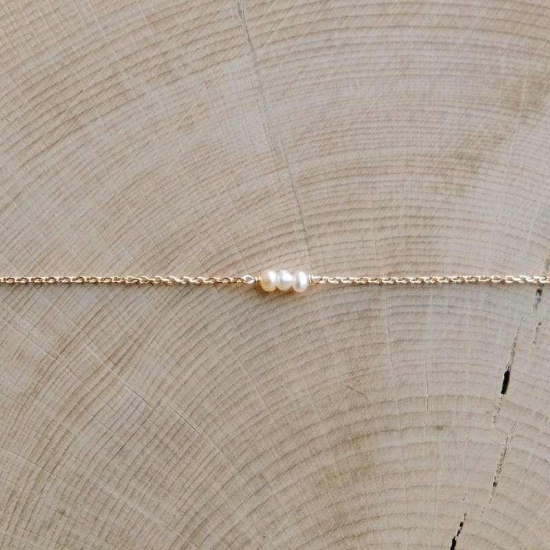 bracelet astrid trio de perles d'eau douce plaqué or