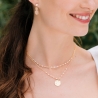 collier ophélia plaqué or boucles dorées et Perles d'eau douce
