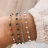 bracelet voltaire perles de verre vert d'eau