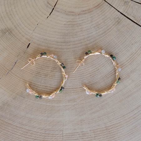 Boucles d'oreilles Femme Aventurine • Histoire d'Or